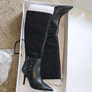 Nine West Black Over the Knee Stiletto Boots